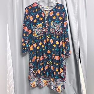 $19 sale Figueroa &Flower Sheer Tunic Sheath XL Anthropologie high low popover